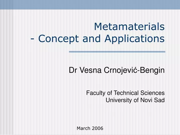 metamaterials concept and applications