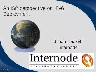 An ISP perspective on IPv6 Deployment