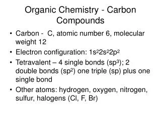 Organic Chemistry - Carbon Compounds