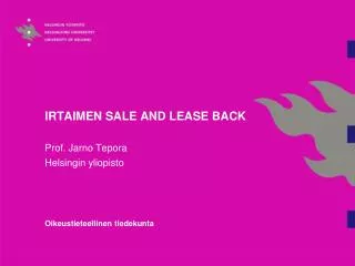 IRTAIMEN SALE AND LEASE BACK