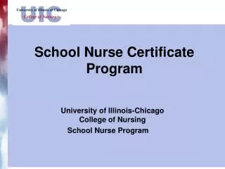 School Nurse Certificate Program