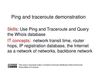 Ping and traceroute demonstration