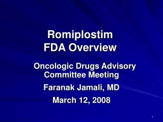 Romiplostim FDA Overview