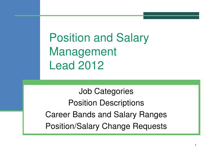 position and salary management lead 2012