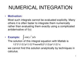 NUMERICAL INTEGRATION