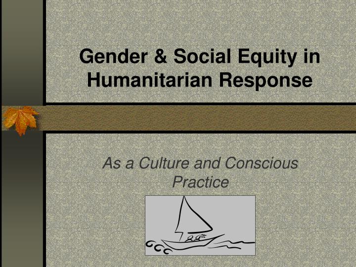 gender social equity in humanitarian response