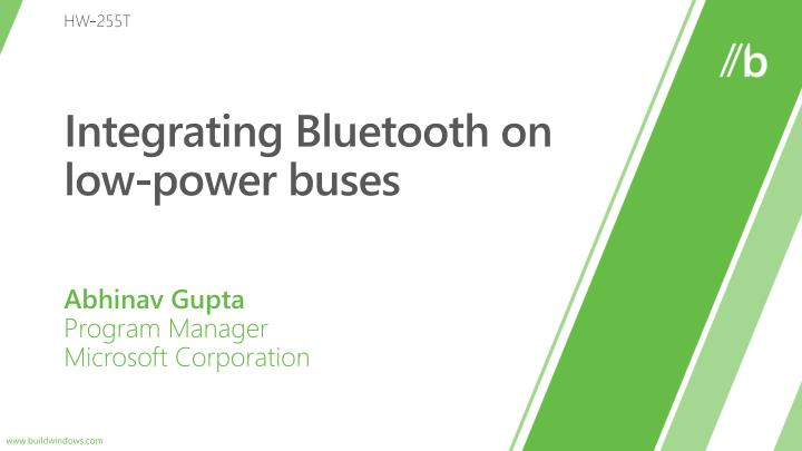 integrating bluetooth on low power buses