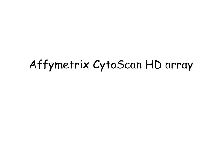 affymetrix cytoscan hd array