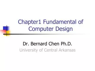 Chapter1 Fundamental of Computer Design