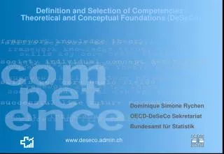 definition and selection of competencies theoretical and conceptual foundations deseco