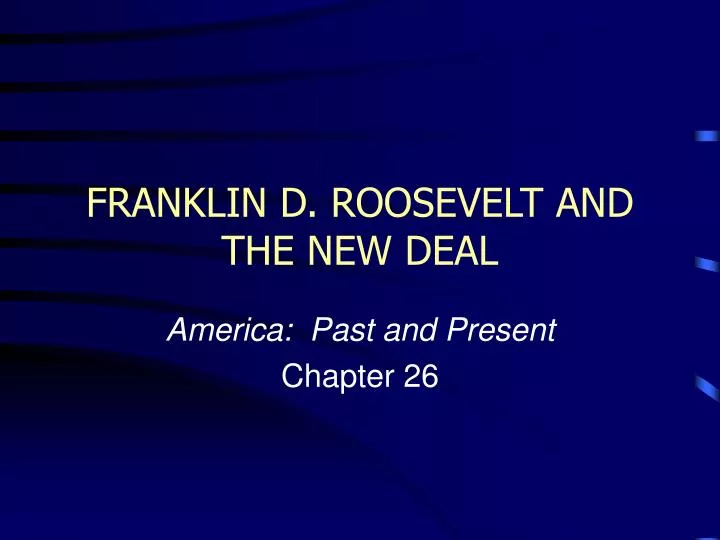 franklin d roosevelt and the new deal