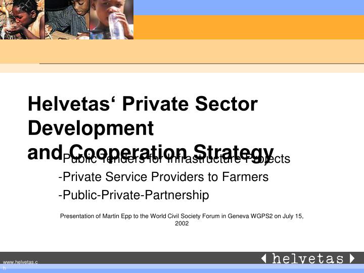 helvetas private sector development and cooperation strategy