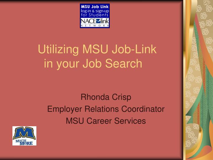 utilizing msu job link in your job search