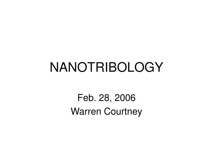 nanotribology