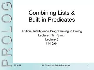 Combining Lists &amp; Built-in Predicates