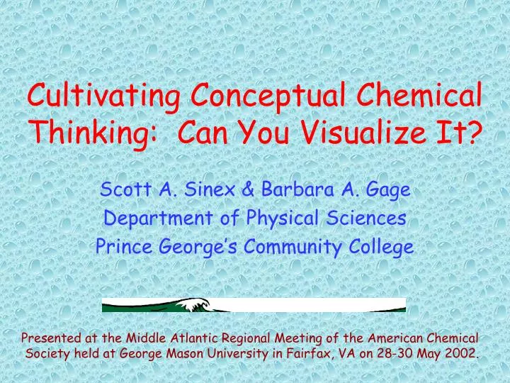 cultivating conceptual chemical thinking can you visualize it