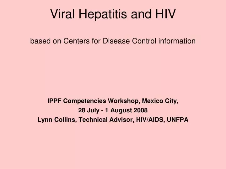 viral hepatitis and hiv based on centers for disease control information