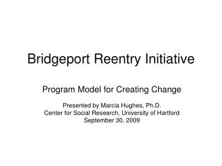 Bridgeport Reentry Initiative