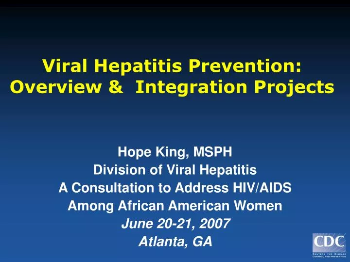 viral hepatitis prevention overview integration projects