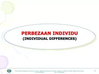 PERBEZAAN INDIVIDU (INDIVIDUAL DIFFERENCES)