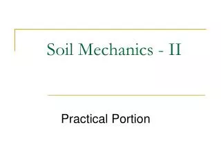 Soil Mechanics - II