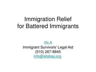 Immigration Relief for Battered Immigrants