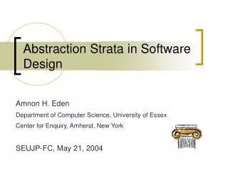 Abstraction Strata in Software Design