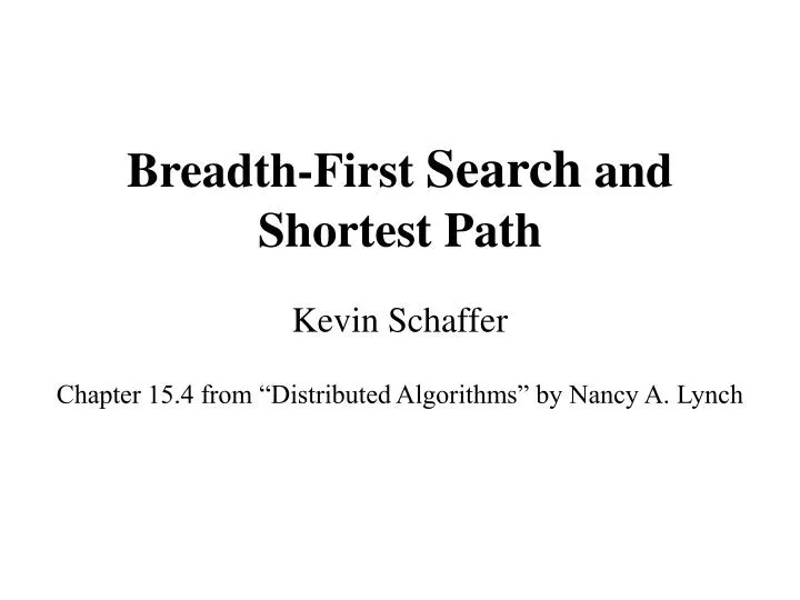 breadth first search and shortest path