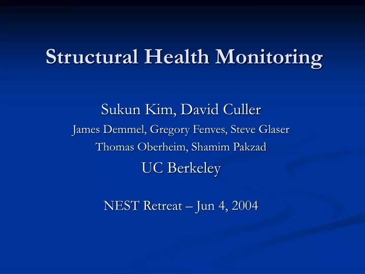 structural health monitoring