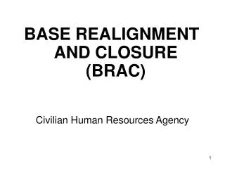 BASE REALIGNMENT AND CLOSURE (BRAC)