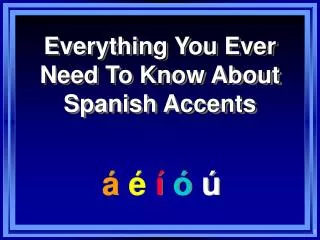 Everything You Ever Need To Know About Spanish Accents