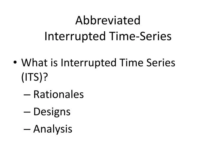 abbreviated interrupted time series