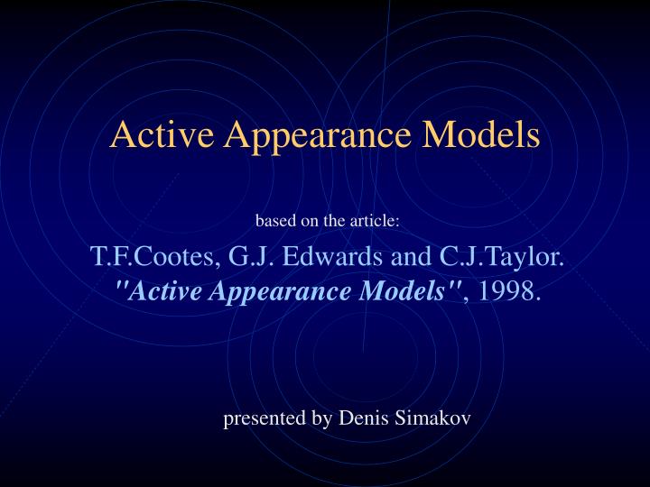 active appearance models