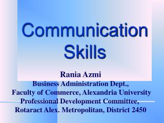 Communication Skills