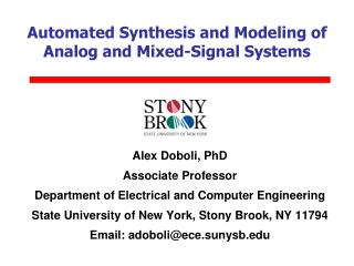Automated Synthesis and Modeling of Analog and Mixed-Signal Systems