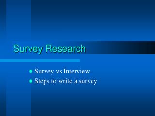 Survey Research