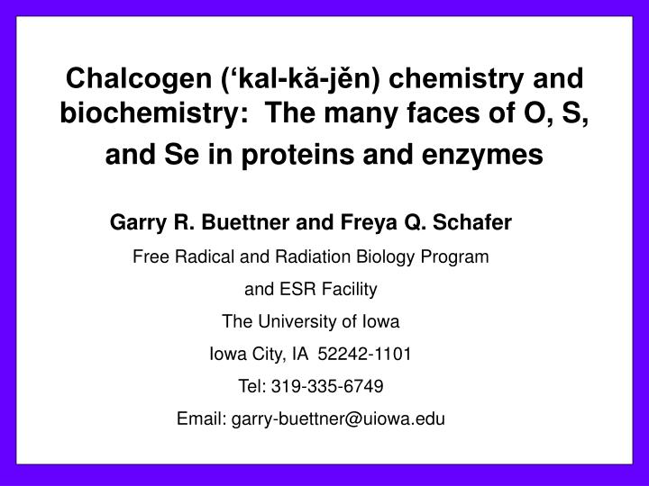 chalcogen kal k j n chemistry and biochemistry the many faces of o s and se in proteins and enzymes