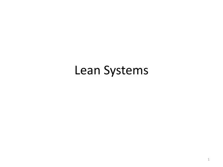 lean systems