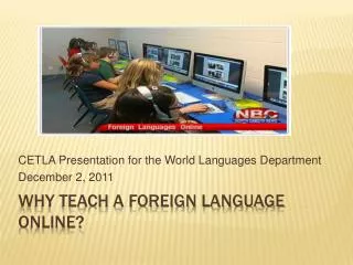 Why Teach a foreign language online?