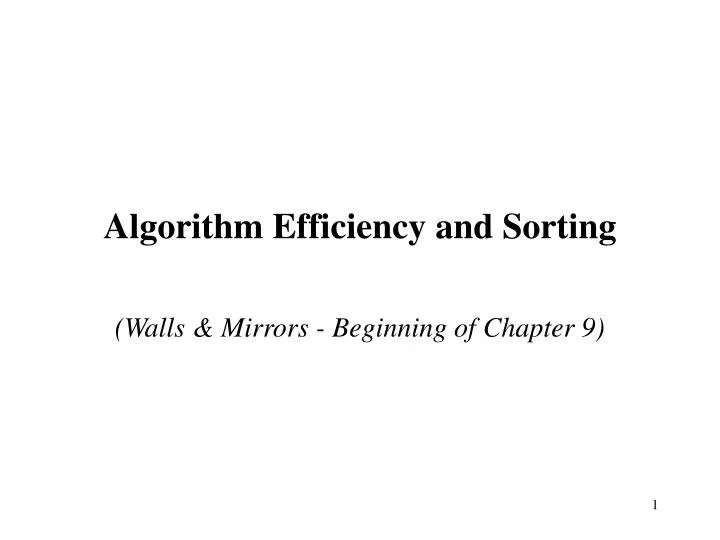 algorithm efficiency and sorting
