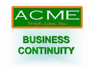 BUSINESS CONTINUITY