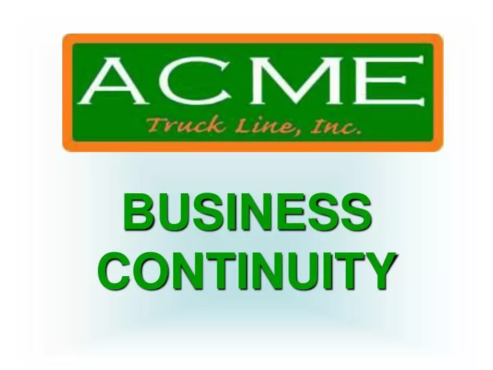 business continuity