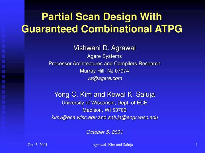 partial scan design with guaranteed combinational atpg