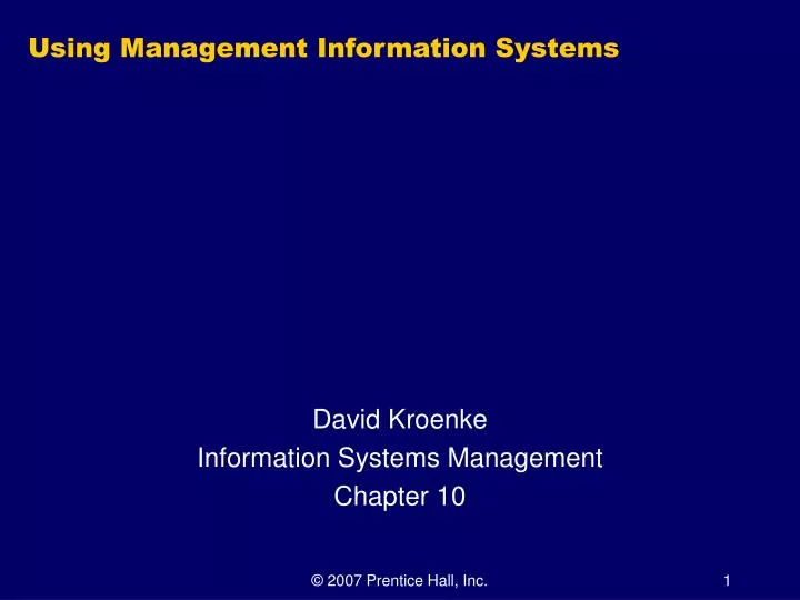 using management information systems