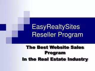 EasyRealtySites Reseller Program