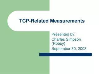 TCP-Related Measurements