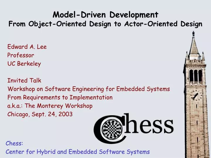 model driven development from object oriented design to actor oriented design