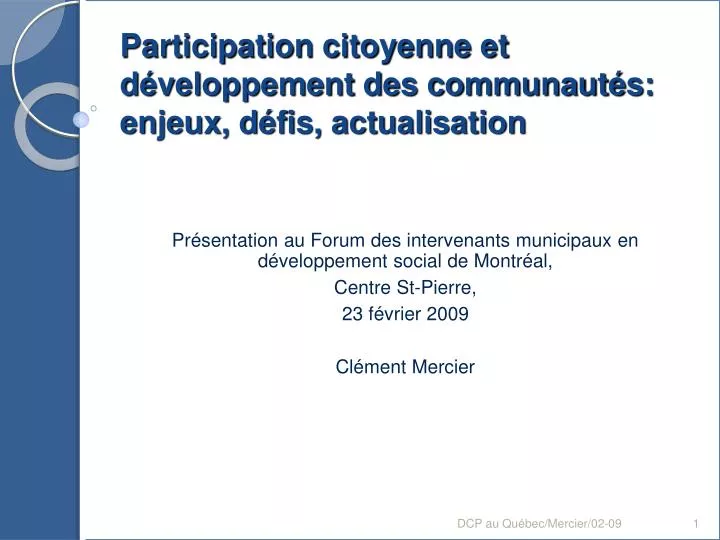 participation citoyenne et d veloppement des communaut s enjeux d fis actualisation