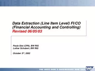 Data Extraction (Line Item Level) FI/CO (Financial Accounting and Controlling) Revised 06/05/03