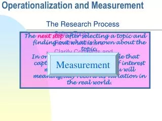 Operationalization and Measurement